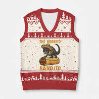 Funny Cinco De Mayo Chupacabra V-Neck Knit Sweater Vest The Burrito Bandito