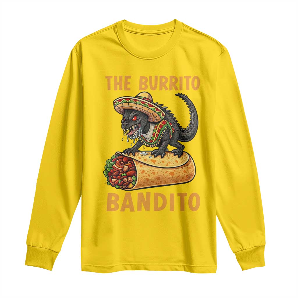 Funny Cinco De Mayo Chupacabra Long Sleeve Shirt The Burrito Bandito