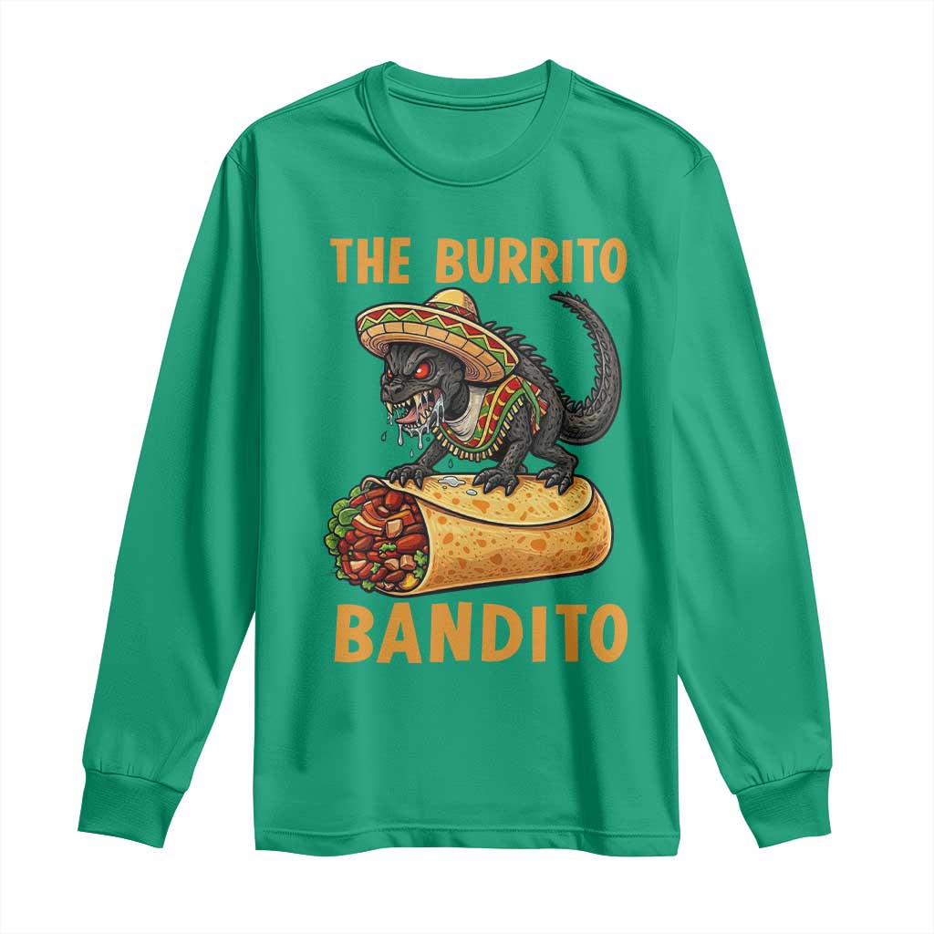 Funny Cinco De Mayo Chupacabra Long Sleeve Shirt The Burrito Bandito