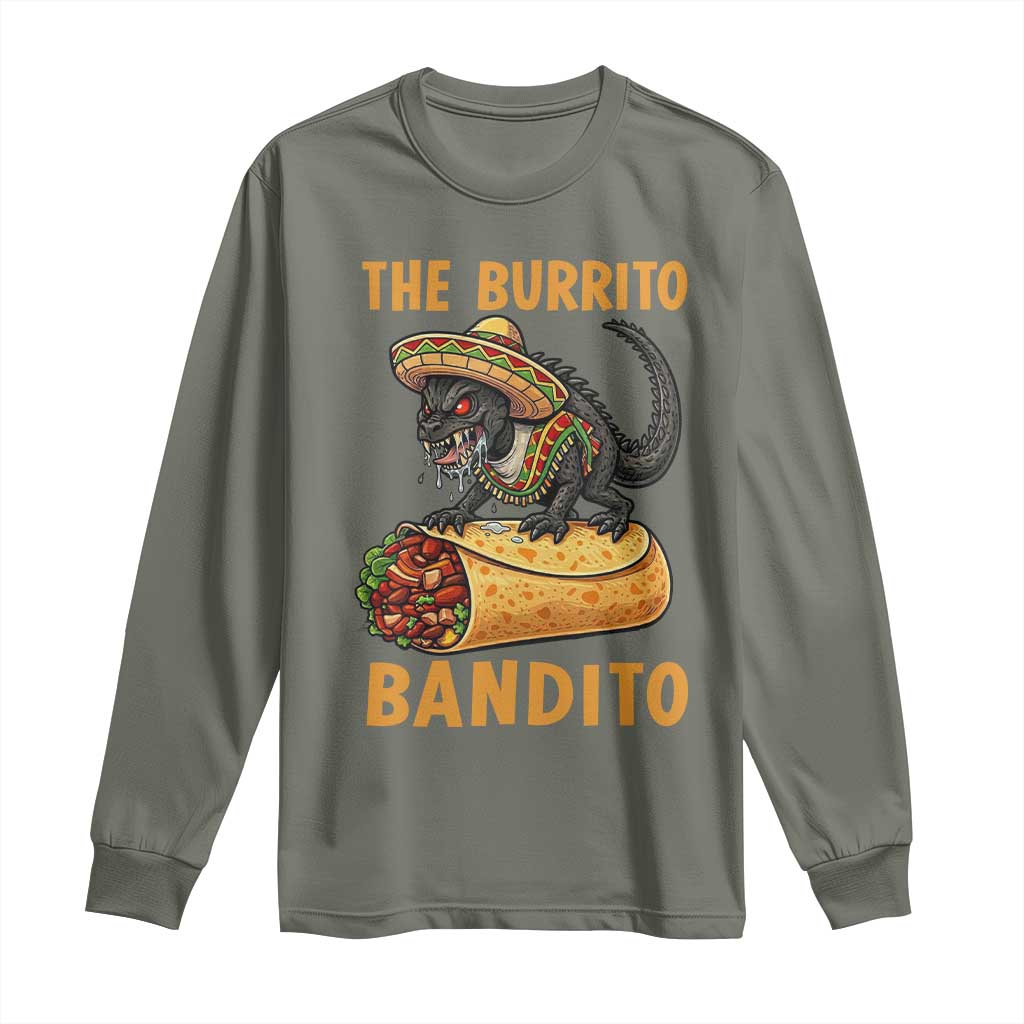 Funny Cinco De Mayo Chupacabra Long Sleeve Shirt The Burrito Bandito