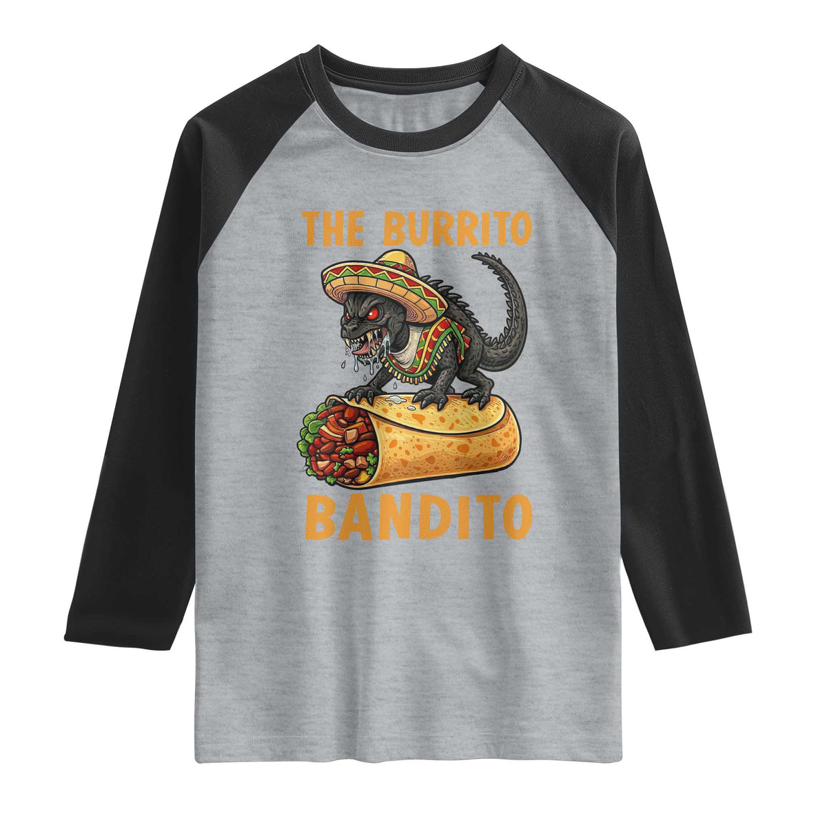 Funny Cinco De Mayo Chupacabra Raglan Shirt The Burrito Bandito