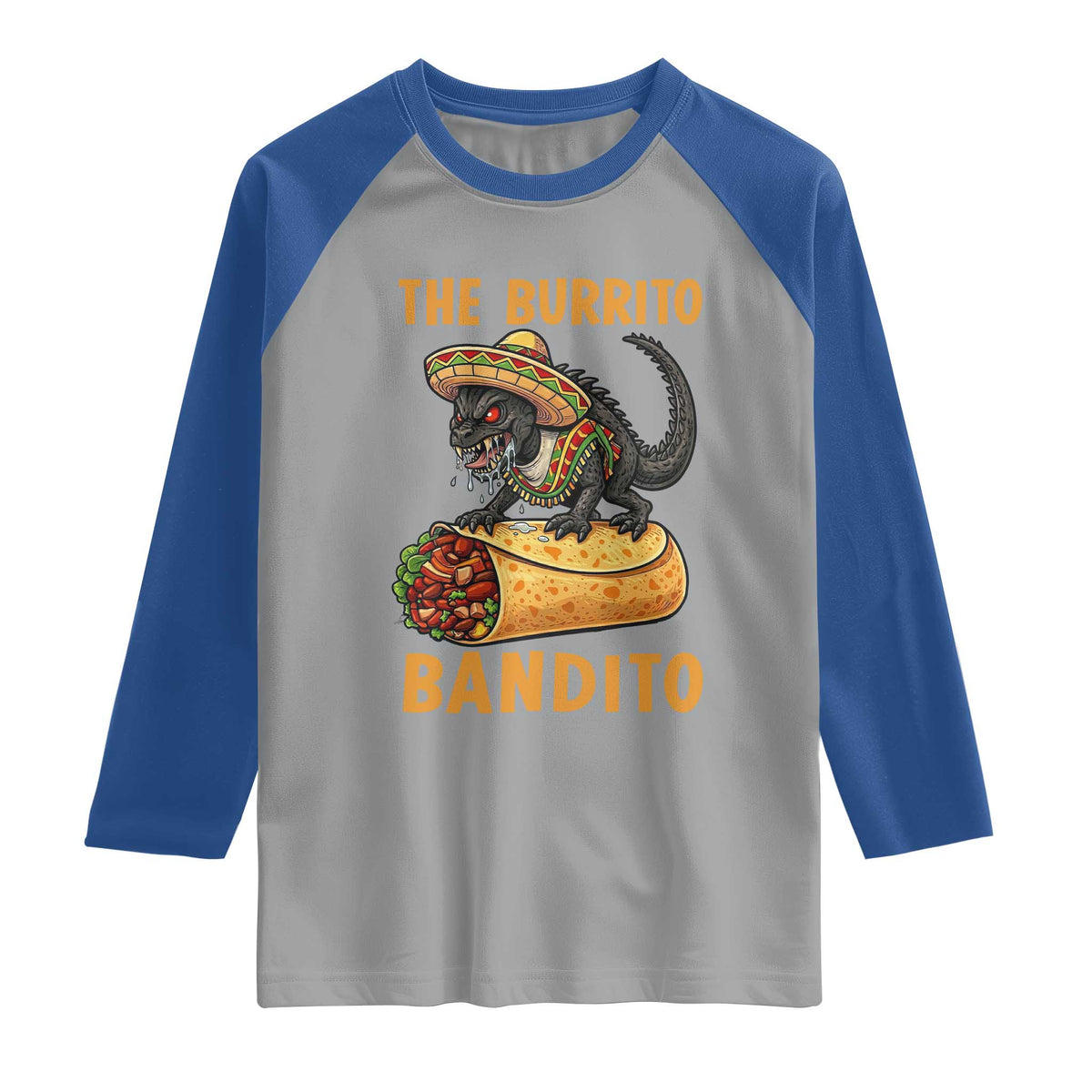 Funny Cinco De Mayo Chupacabra Raglan Shirt The Burrito Bandito