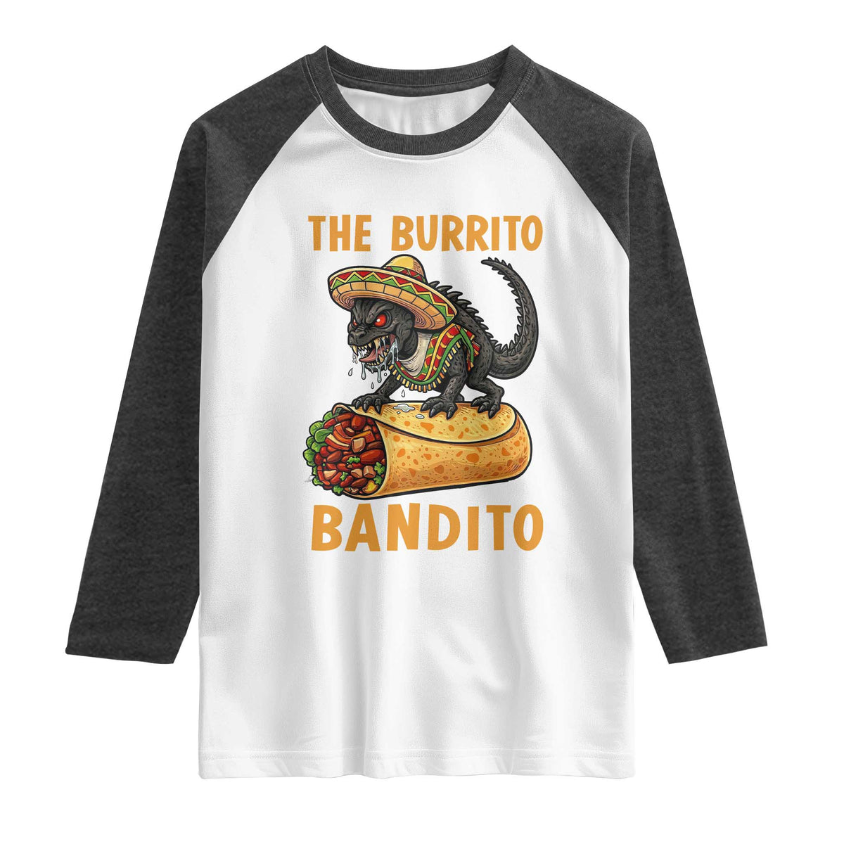 Funny Cinco De Mayo Chupacabra Raglan Shirt The Burrito Bandito