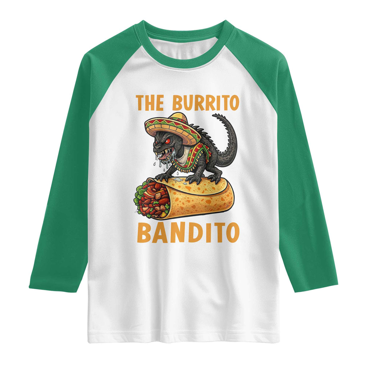 Funny Cinco De Mayo Chupacabra Raglan Shirt The Burrito Bandito