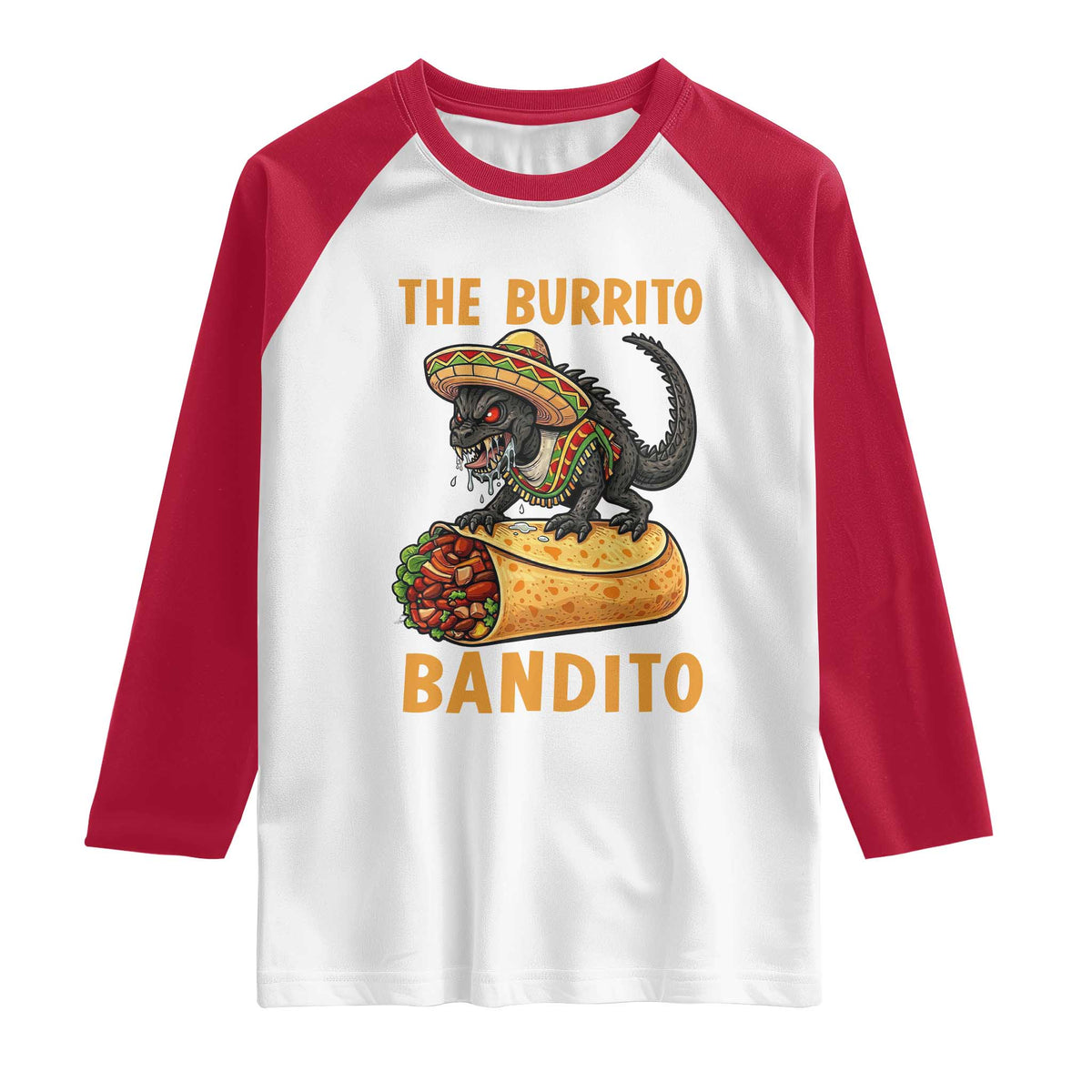 Funny Cinco De Mayo Chupacabra Raglan Shirt The Burrito Bandito