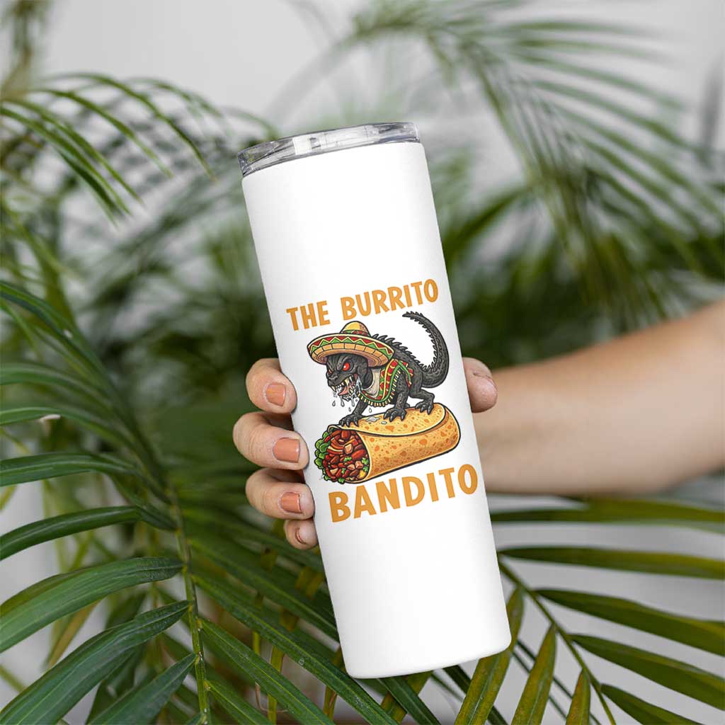 Funny Cinco De Mayo Chupacabra Skinny Tumbler The Burrito Bandito