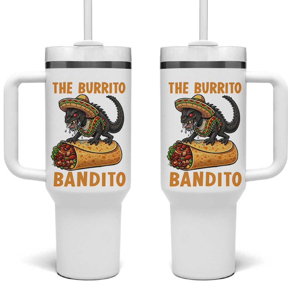 Funny Cinco De Mayo Chupacabra Tumbler With Handle The Burrito Bandito