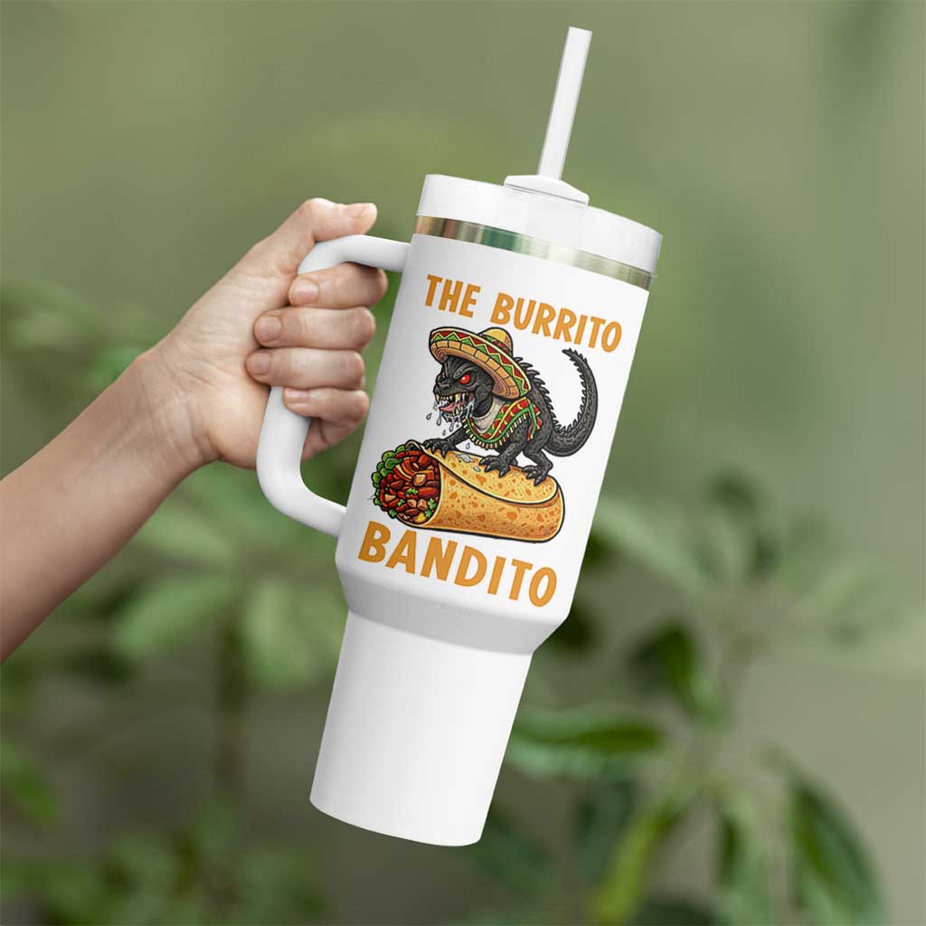 Funny Cinco De Mayo Chupacabra Tumbler With Handle The Burrito Bandito