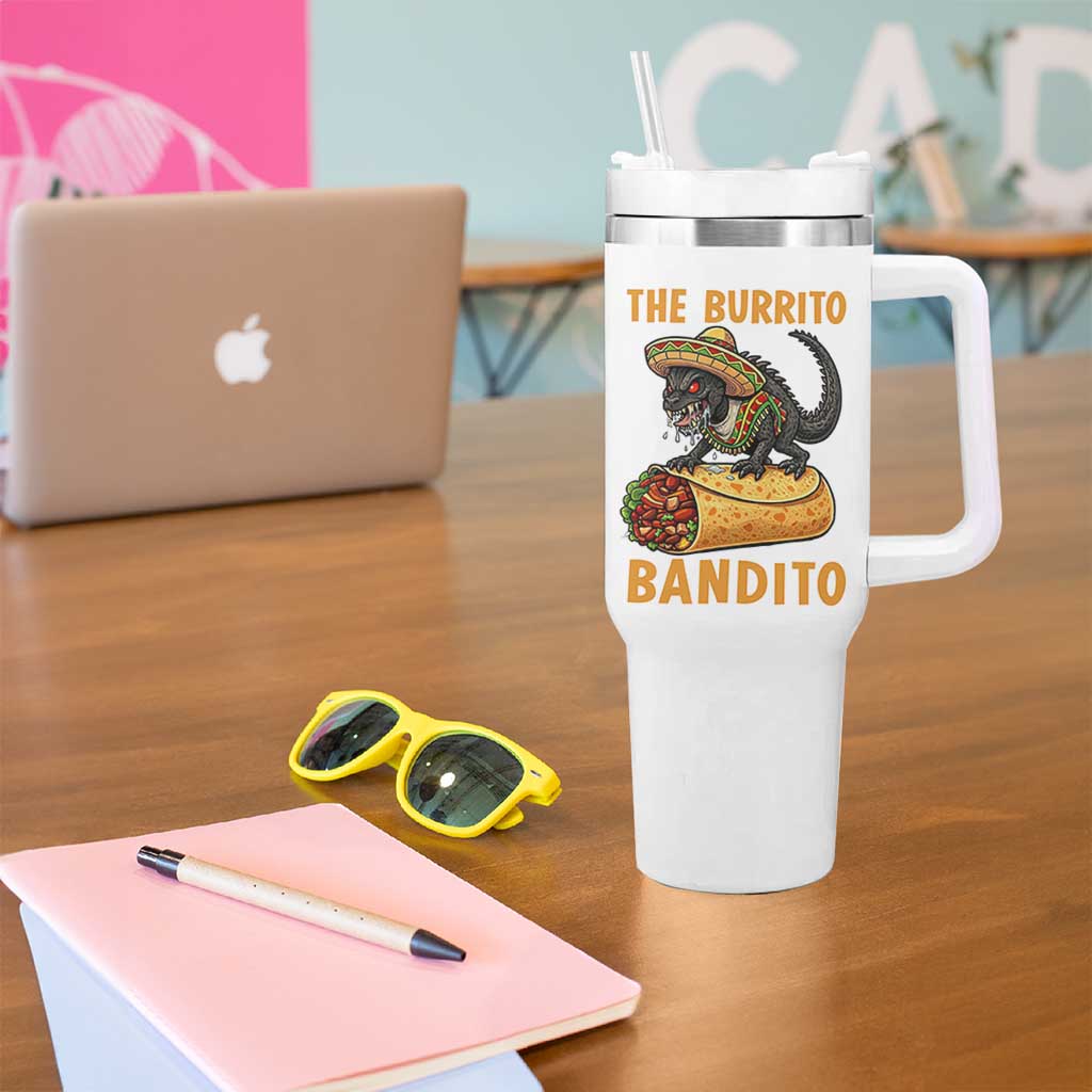 Funny Cinco De Mayo Chupacabra Tumbler With Handle The Burrito Bandito