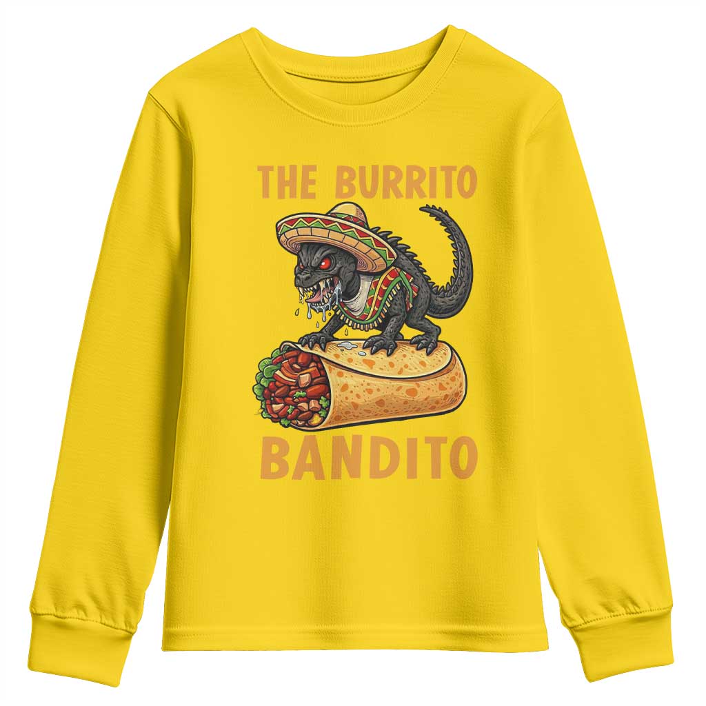 Funny Cinco De Mayo Chupacabra Youth Sweatshirt The Burrito Bandito