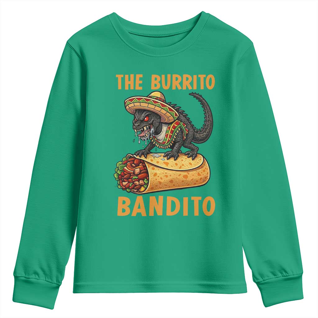 Funny Cinco De Mayo Chupacabra Youth Sweatshirt The Burrito Bandito