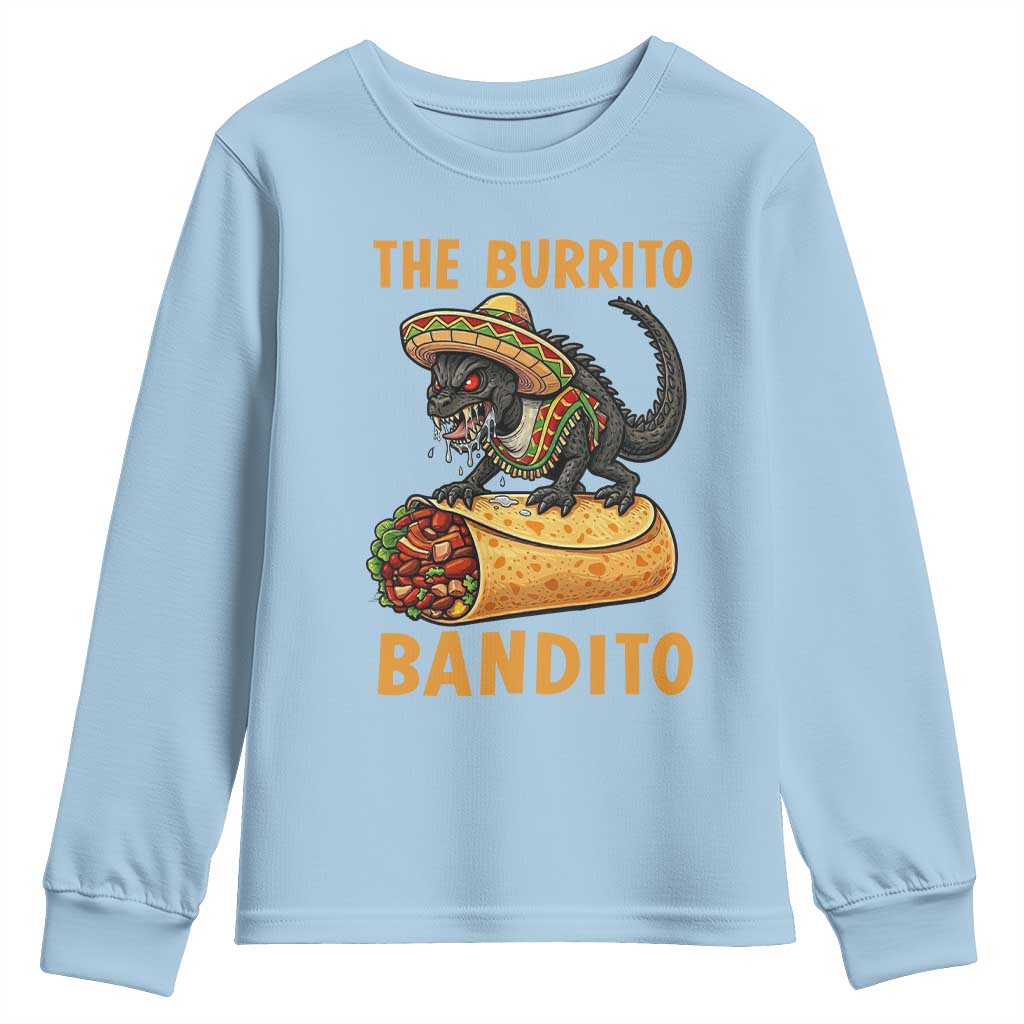 Funny Cinco De Mayo Chupacabra Youth Sweatshirt The Burrito Bandito