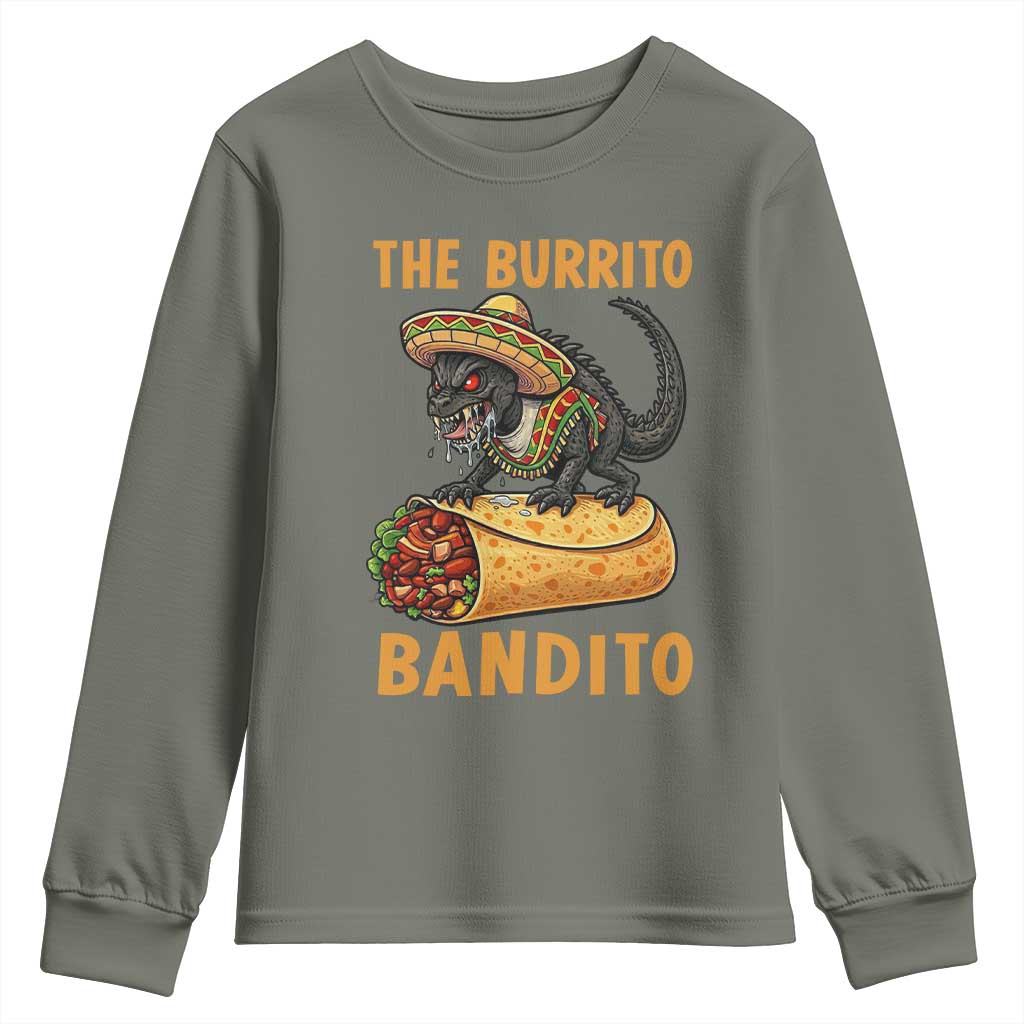 Funny Cinco De Mayo Chupacabra Youth Sweatshirt The Burrito Bandito