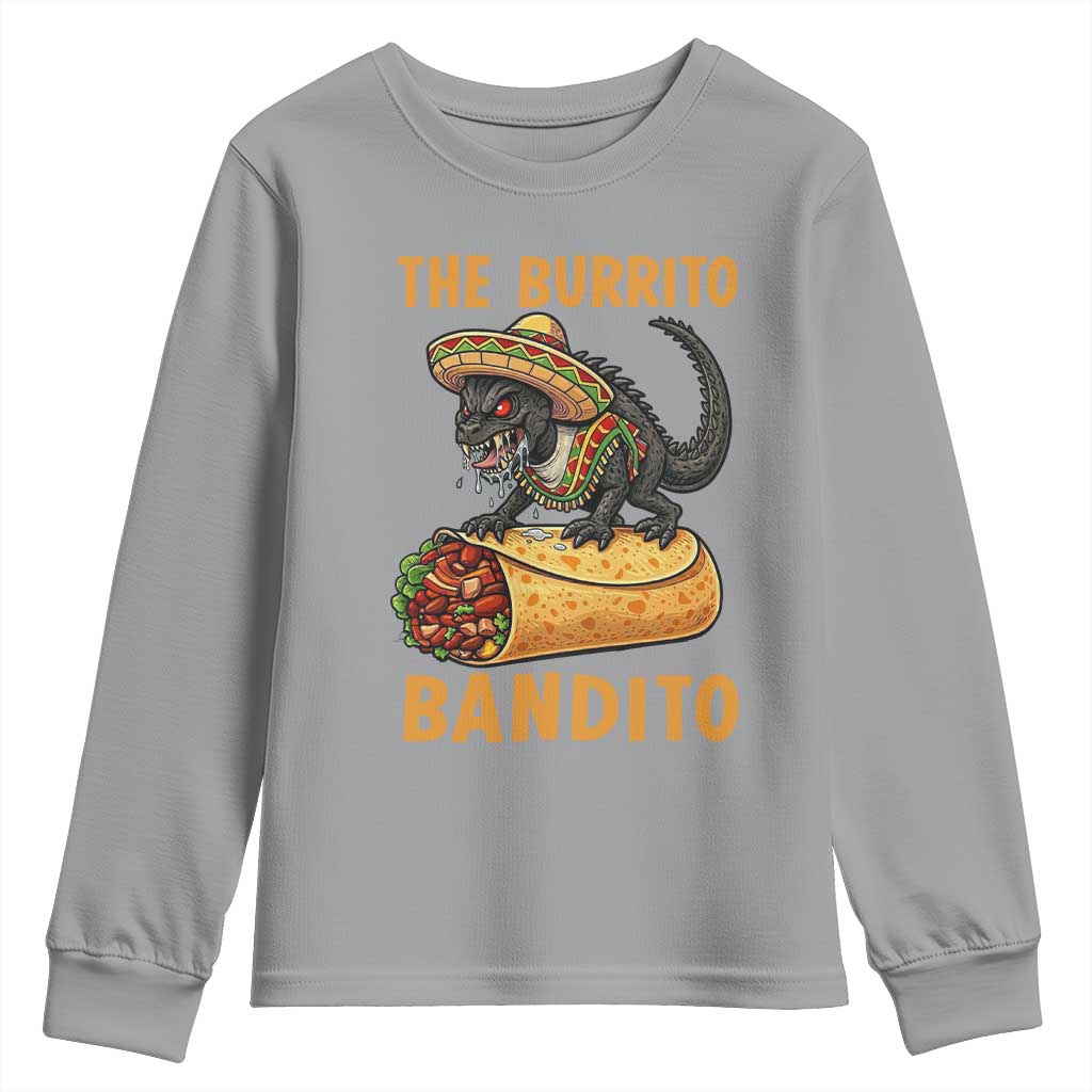 Funny Cinco De Mayo Chupacabra Youth Sweatshirt The Burrito Bandito