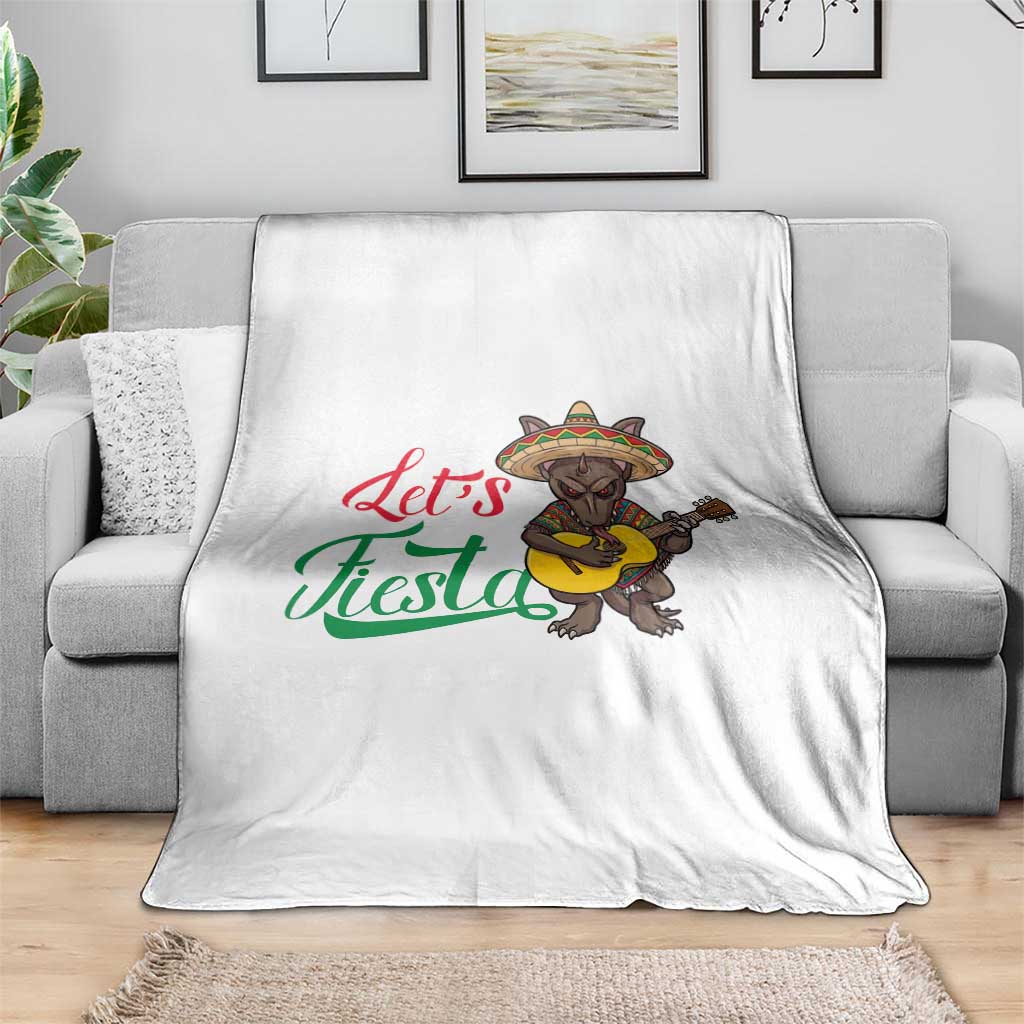 Funny Cinco De Mayo Chupacabra Throw Blanket Lets Fiesta