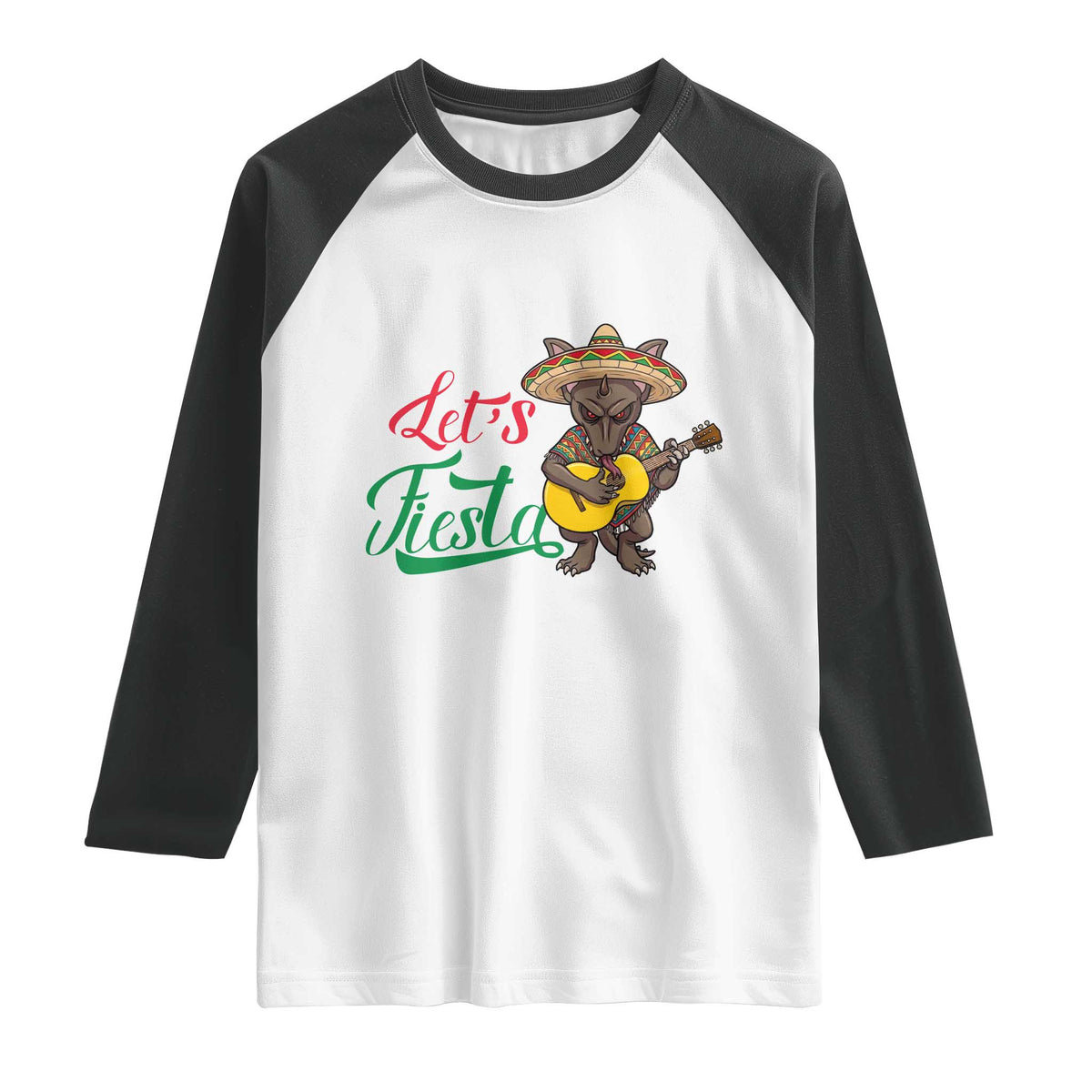 Funny Cinco De Mayo Chupacabra Raglan Shirt Lets Fiesta