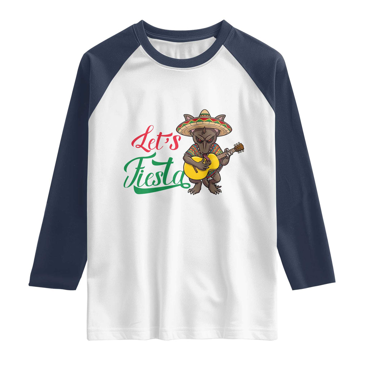 Funny Cinco De Mayo Chupacabra Raglan Shirt Lets Fiesta