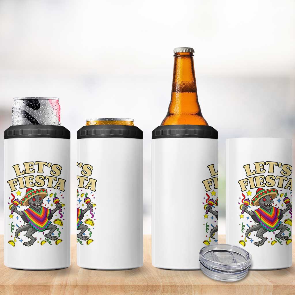Funny Chupacabra Lets Fiesta 4 in 1 Can Cooler Tumbler Cinco De Mayo Gift
