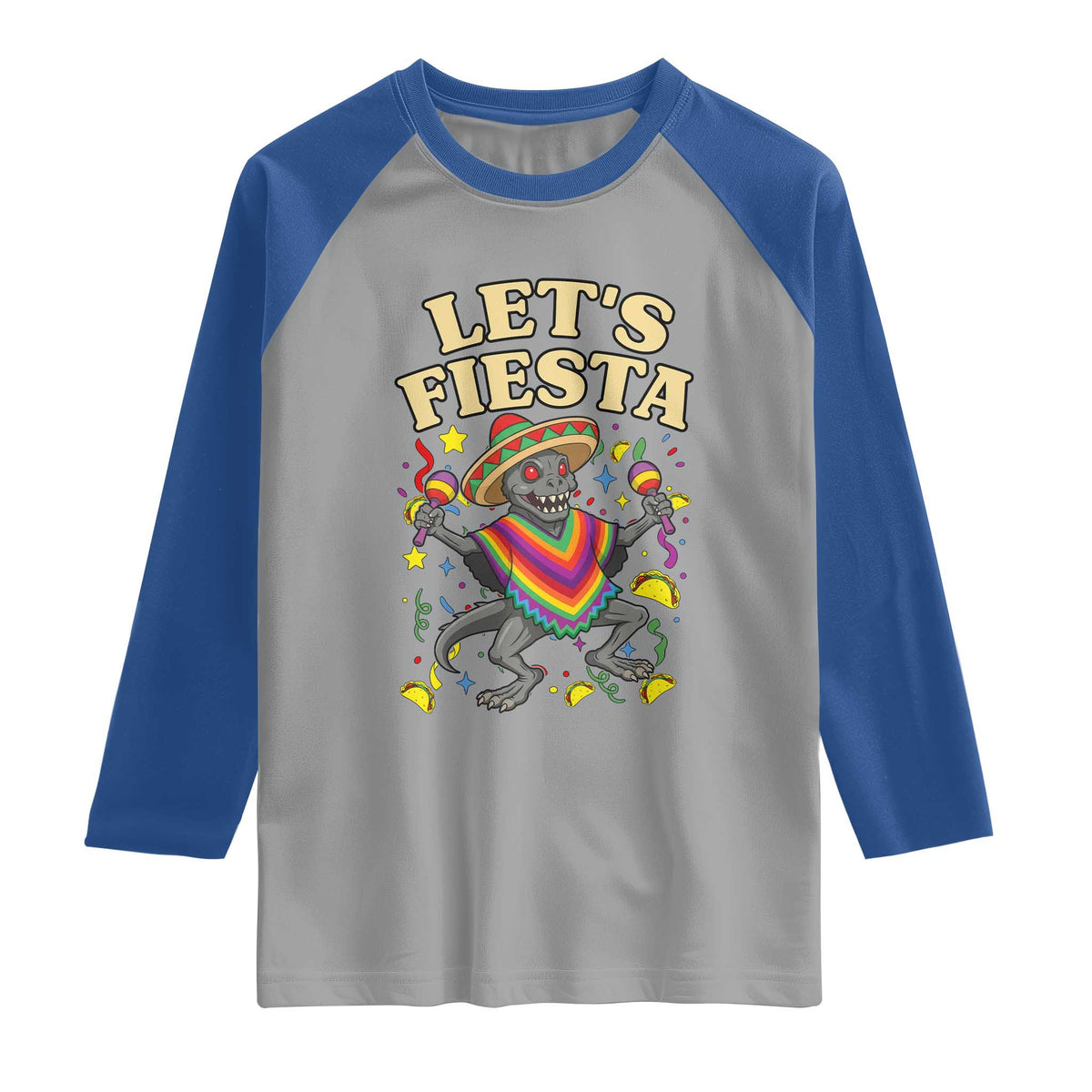 Funny Chupacabra Lets Fiesta Raglan Shirt Cinco De Mayo Gift