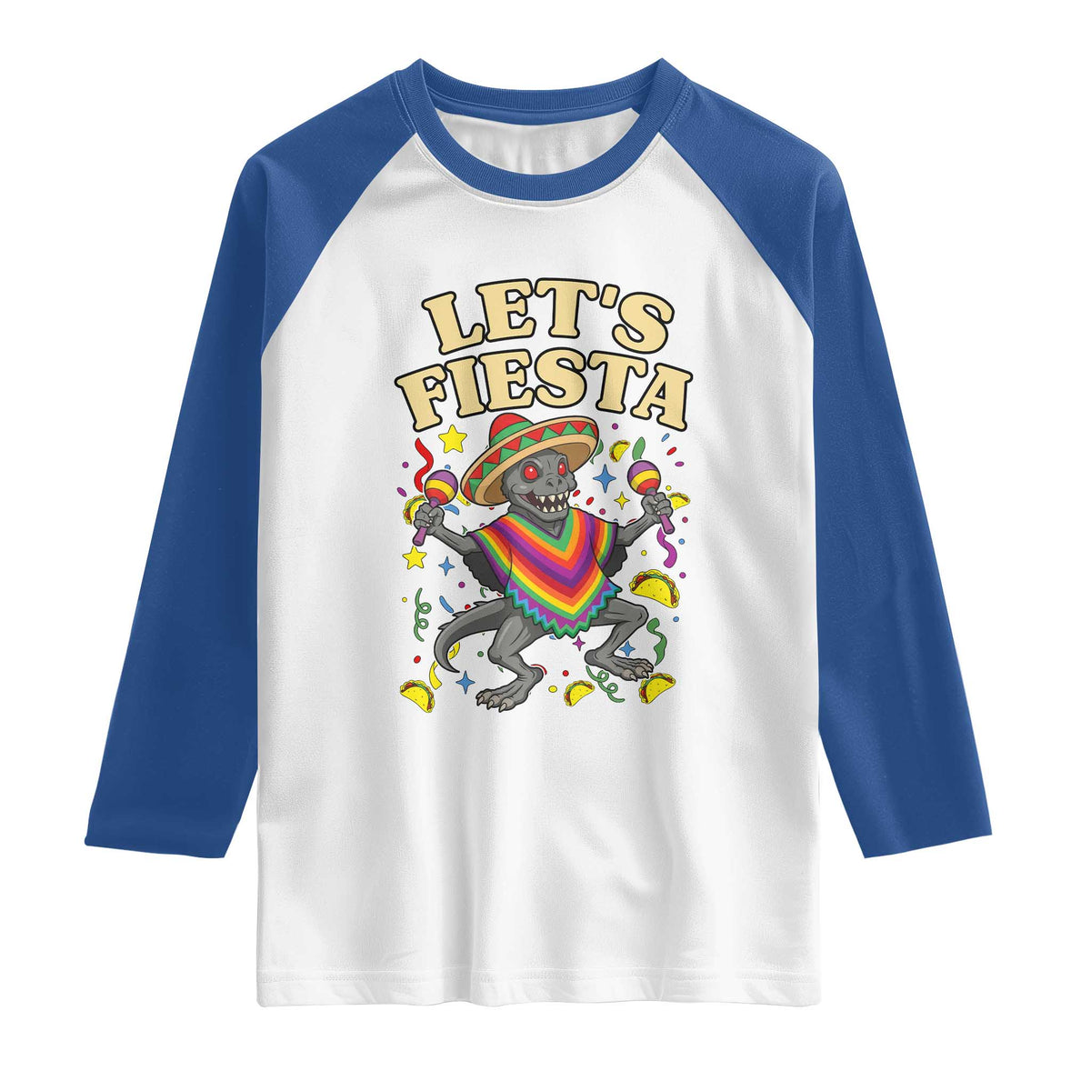 Funny Chupacabra Lets Fiesta Raglan Shirt Cinco De Mayo Gift