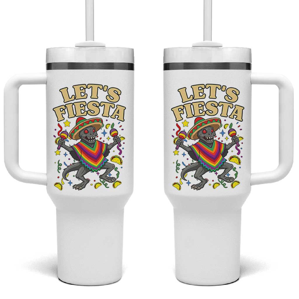 Funny Chupacabra Lets Fiesta Tumbler With Handle Cinco De Mayo Gift