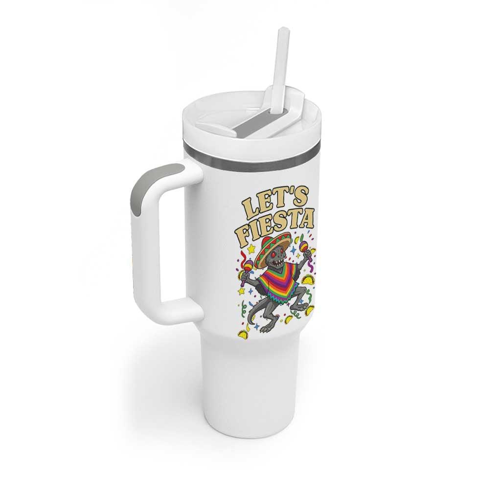 Funny Chupacabra Lets Fiesta Tumbler With Handle Cinco De Mayo Gift