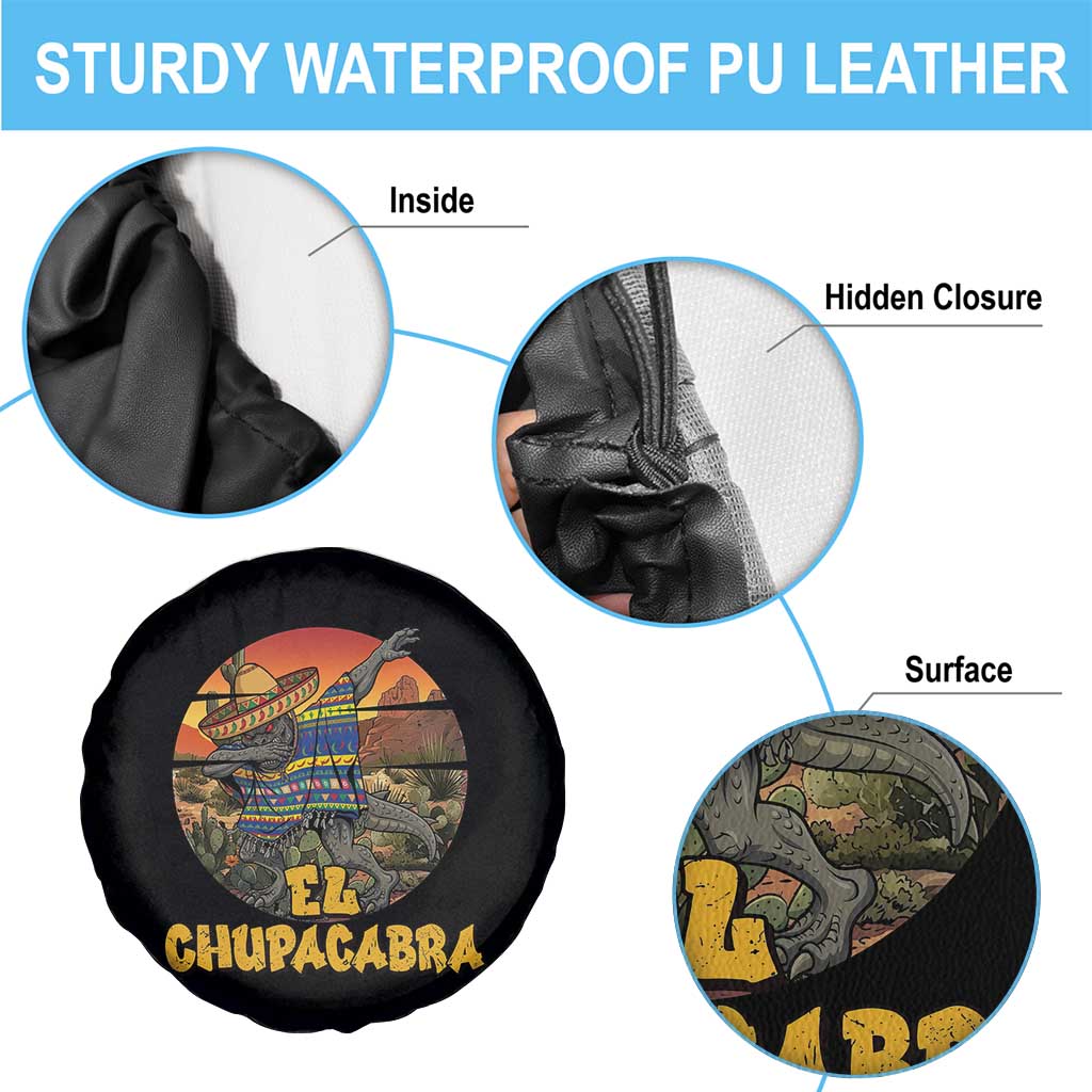 Funny Cinco De Mayo Cryptid Lover Gift Spare Tire Cover El Squatcho Dabbing