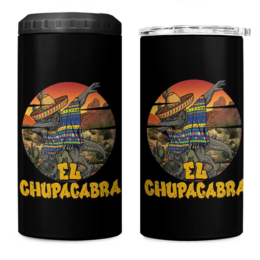 Funny Cinco De Mayo Cryptid Lover Gift 4 in 1 Can Cooler Tumbler El Squatcho Dabbing