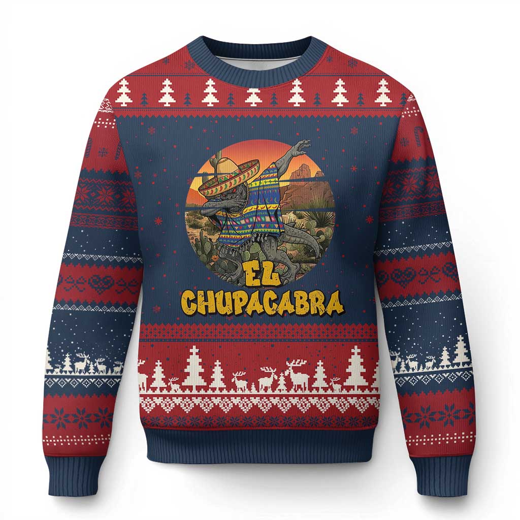 Funny Cinco De Mayo Cryptid Lover Gift Ugly Christmas Sweater El Squatcho Dabbing