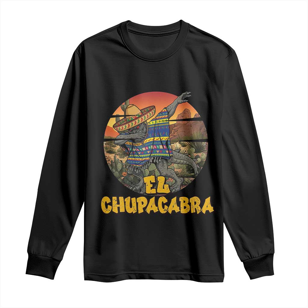 Funny Cinco De Mayo Cryptid Lover Gift Long Sleeve Shirt El Squatcho Dabbing