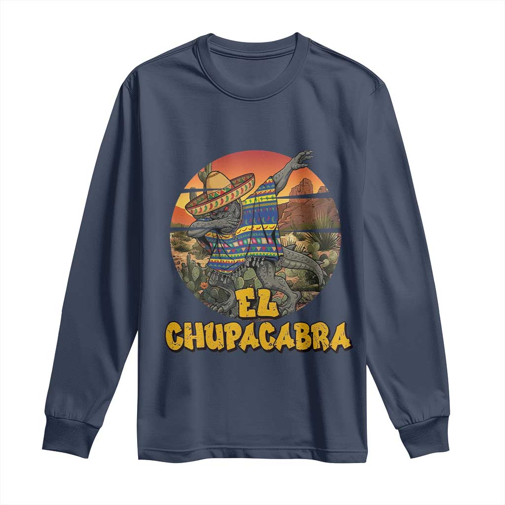 Funny Cinco De Mayo Cryptid Lover Gift Long Sleeve Shirt El Squatcho Dabbing
