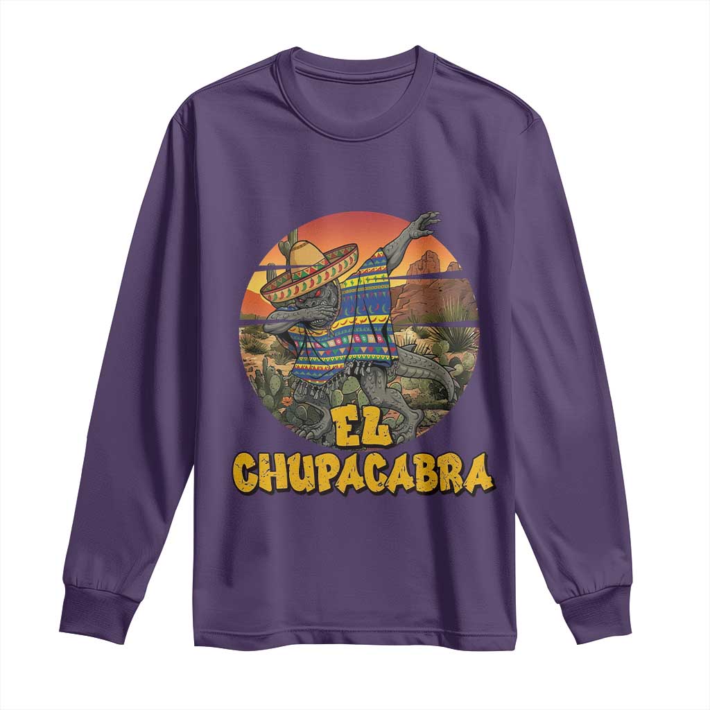 Funny Cinco De Mayo Cryptid Lover Gift Long Sleeve Shirt El Squatcho Dabbing