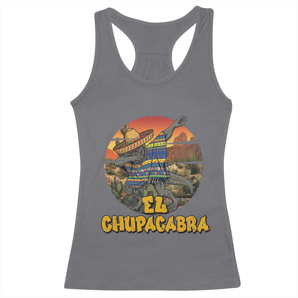 Funny Cinco De Mayo Cryptid Lover Gift Racerback Tank Top El Squatcho Dabbing