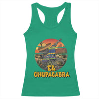 Funny Cinco De Mayo Cryptid Lover Gift Racerback Tank Top El Squatcho Dabbing