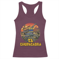 Funny Cinco De Mayo Cryptid Lover Gift Racerback Tank Top El Squatcho Dabbing