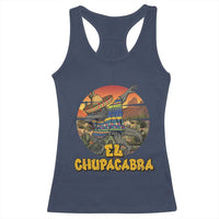 Funny Cinco De Mayo Cryptid Lover Gift Racerback Tank Top El Squatcho Dabbing