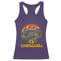 Funny Cinco De Mayo Cryptid Lover Gift Racerback Tank Top El Squatcho Dabbing