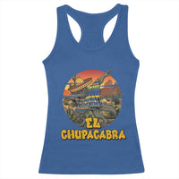 Funny Cinco De Mayo Cryptid Lover Gift Racerback Tank Top El Squatcho Dabbing