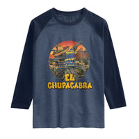 Funny Cinco De Mayo Cryptid Lover Gift Raglan Shirt El Squatcho Dabbing