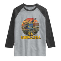 Funny Cinco De Mayo Cryptid Lover Gift Raglan Shirt El Squatcho Dabbing