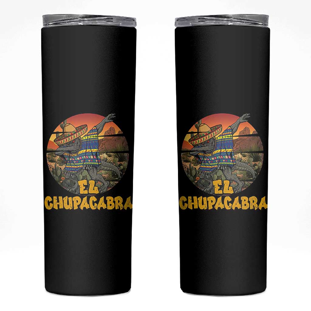 Funny Cinco De Mayo Cryptid Lover Gift Skinny Tumbler El Squatcho Dabbing