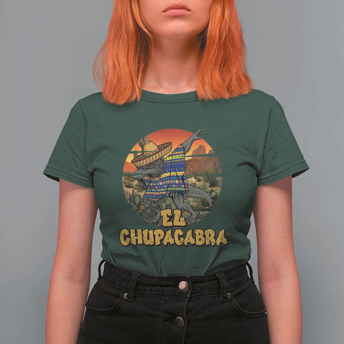 Funny Cinco De Mayo Cryptid Lover Gift T Shirt For Women El Squatcho Dabbing