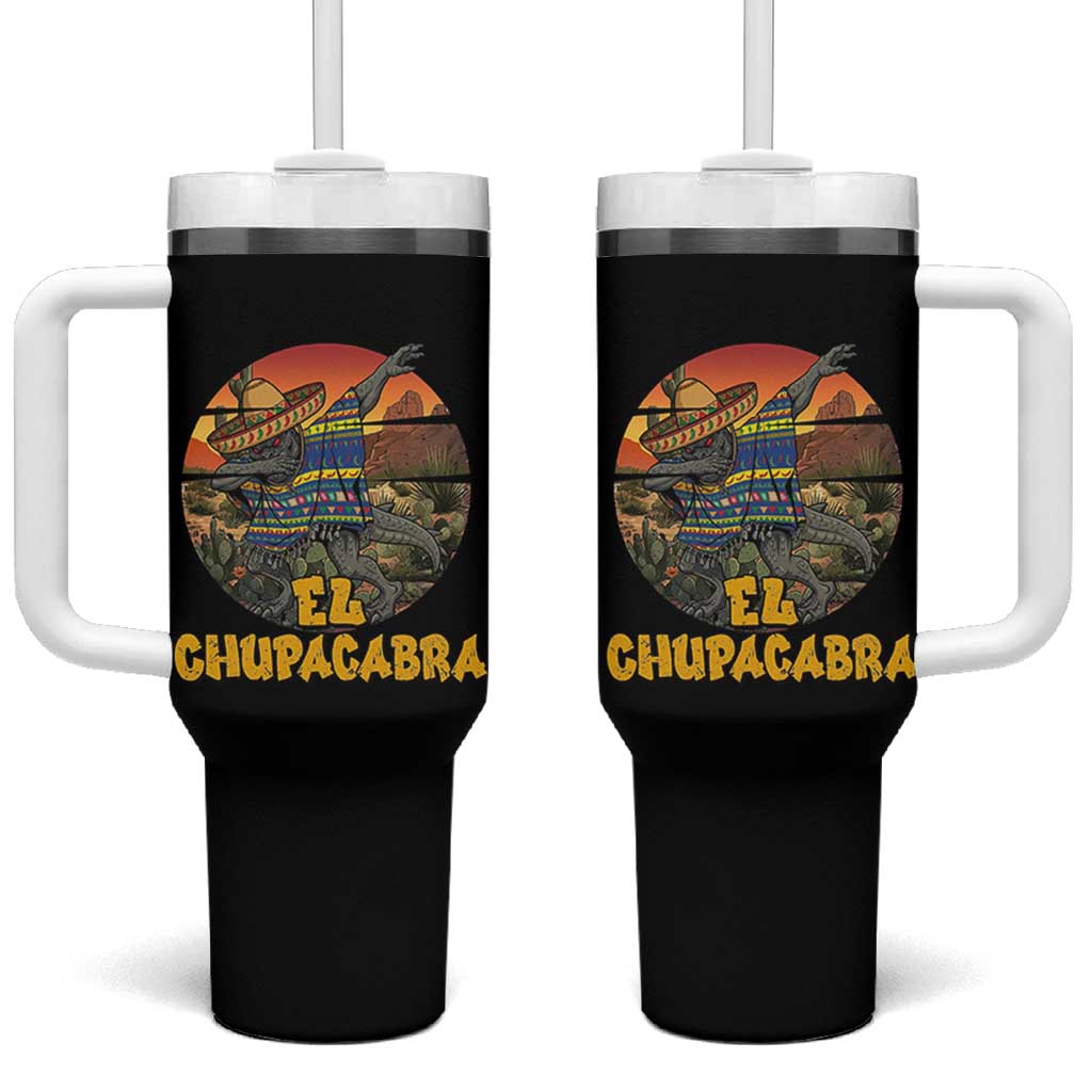 Funny Cinco De Mayo Cryptid Lover Gift Tumbler With Handle El Squatcho Dabbing