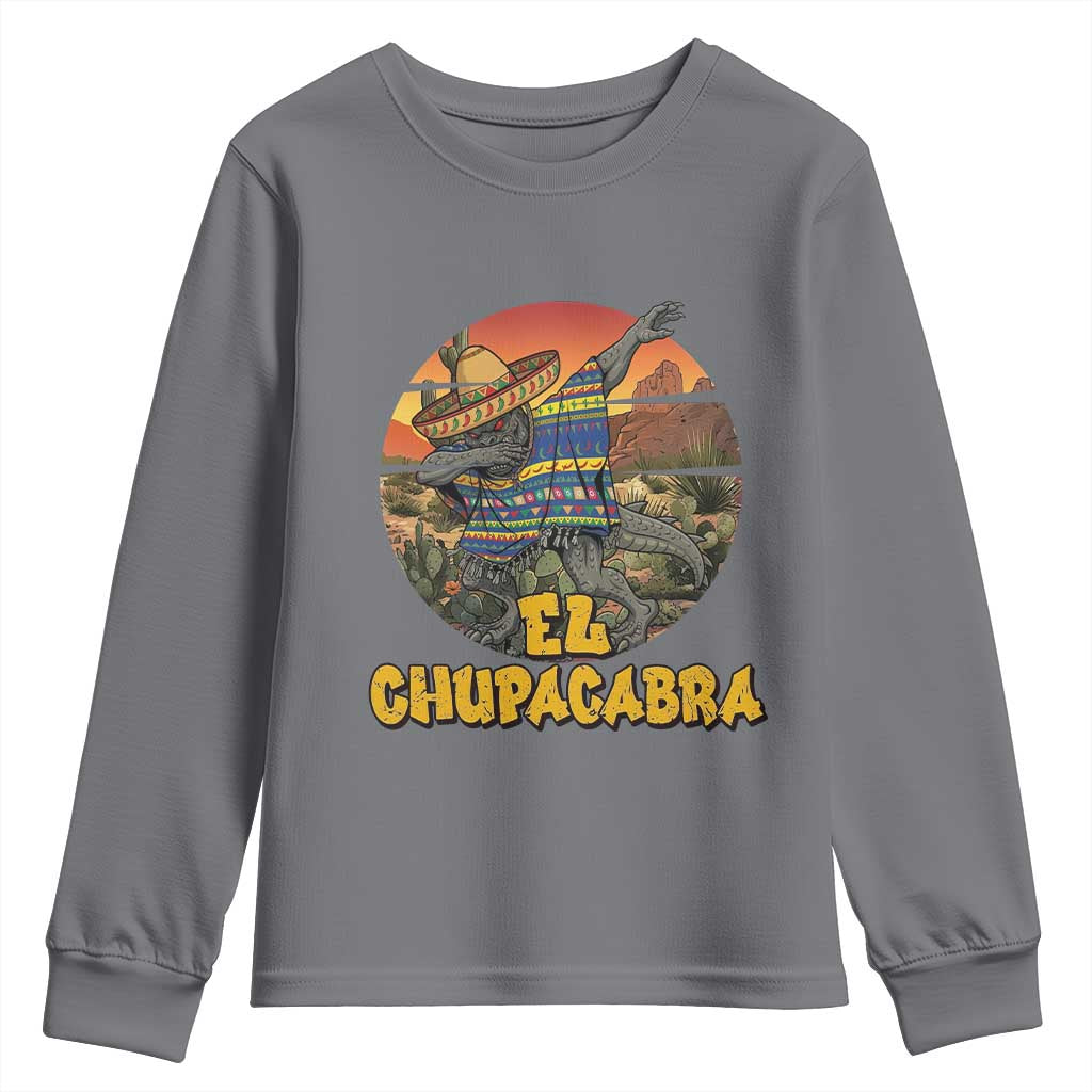 Funny Cinco De Mayo Cryptid Lover Gift Youth Sweatshirt El Squatcho Dabbing