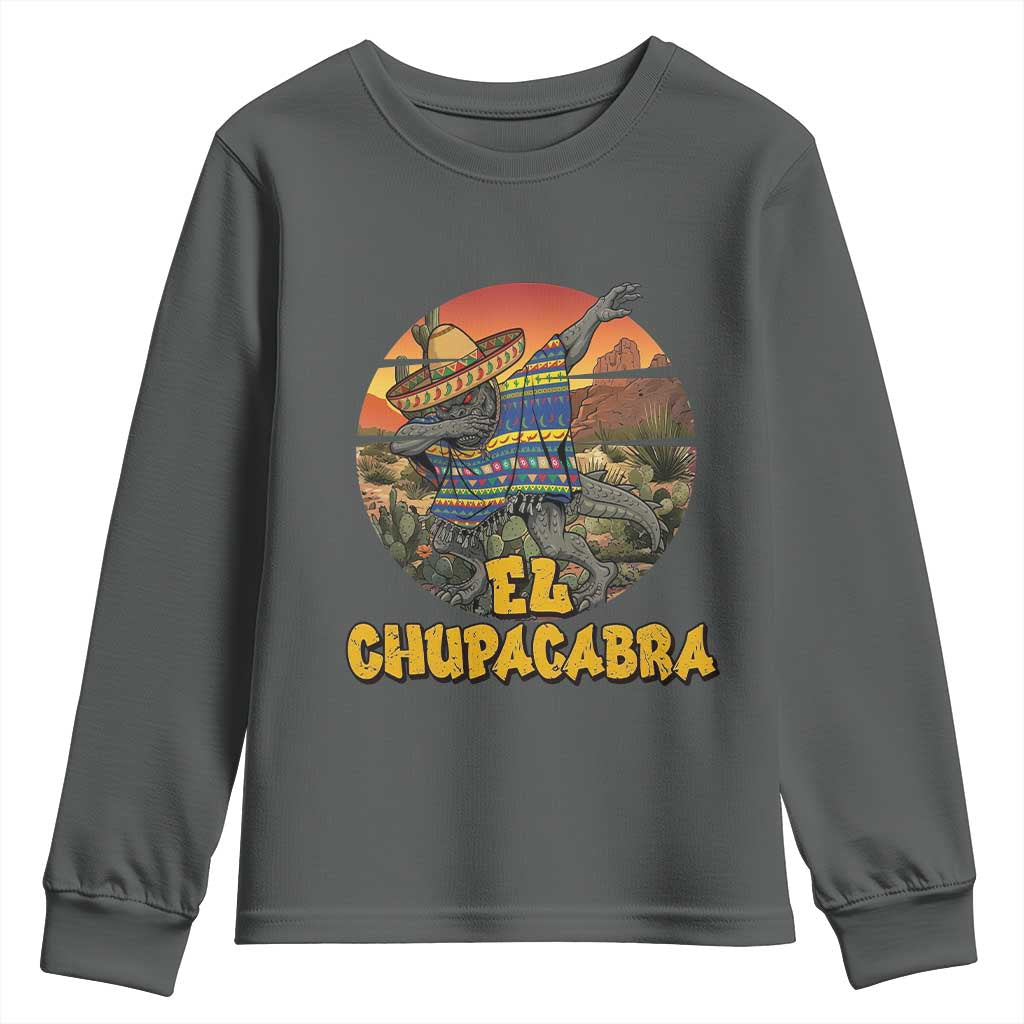 Funny Cinco De Mayo Cryptid Lover Gift Youth Sweatshirt El Squatcho Dabbing