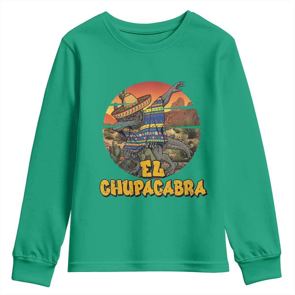 Funny Cinco De Mayo Cryptid Lover Gift Youth Sweatshirt El Squatcho Dabbing