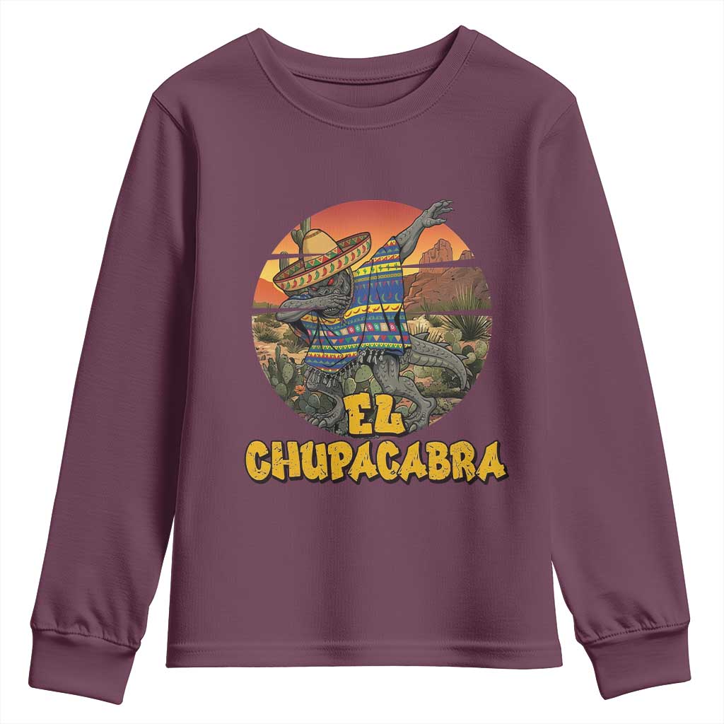 Funny Cinco De Mayo Cryptid Lover Gift Youth Sweatshirt El Squatcho Dabbing