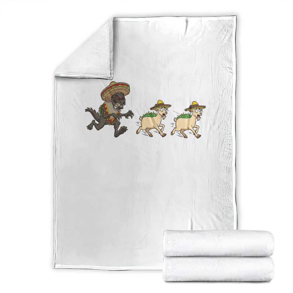 Funny Mexican Fiesta Gift Throw Blanket Chupacabra Chasing Taco Goat