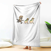 Funny Mexican Fiesta Gift Throw Blanket Chupacabra Chasing Taco Goat