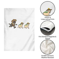 Funny Mexican Fiesta Gift Garden Flag Chupacabra Chasing Taco Goat